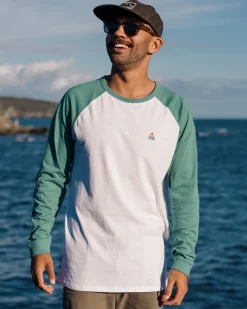 T-Shirts & Tank Tops|Men's Outlet>Passenger Classic Recycled Cotton Raglan LS T-Shirt Deep Sea