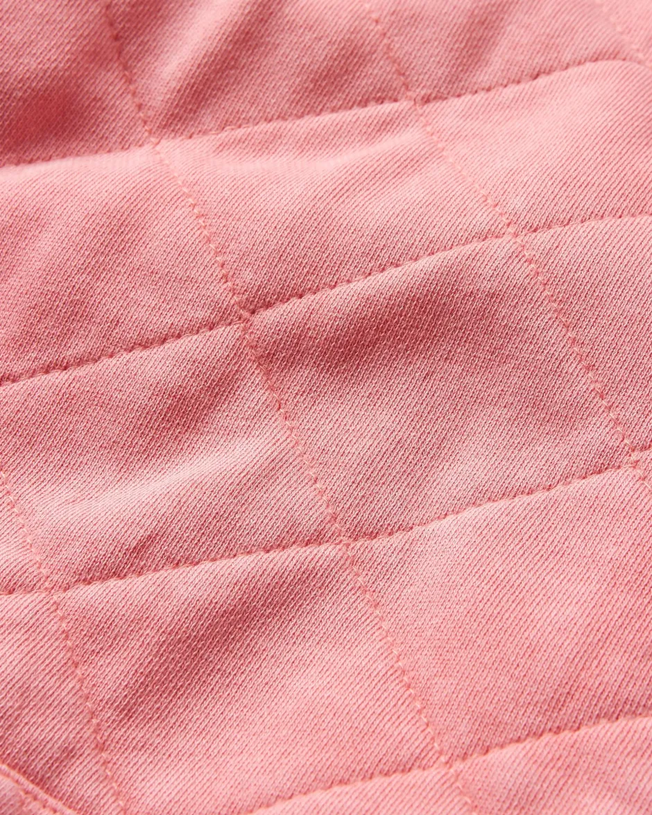 Hoodies & Sweatshirts|Activewear>Passenger Clementine Recycled Quilted Popper Up Hoodie Shell Pink