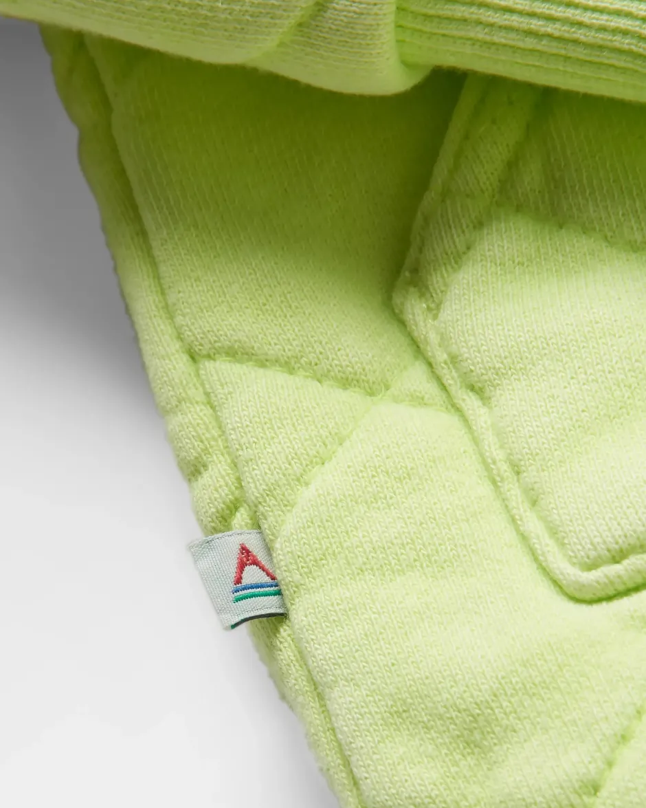 Hoodies & Sweatshirts>Passenger Clementine Recycled Quilted Popper Up Hoodie Lime Juice