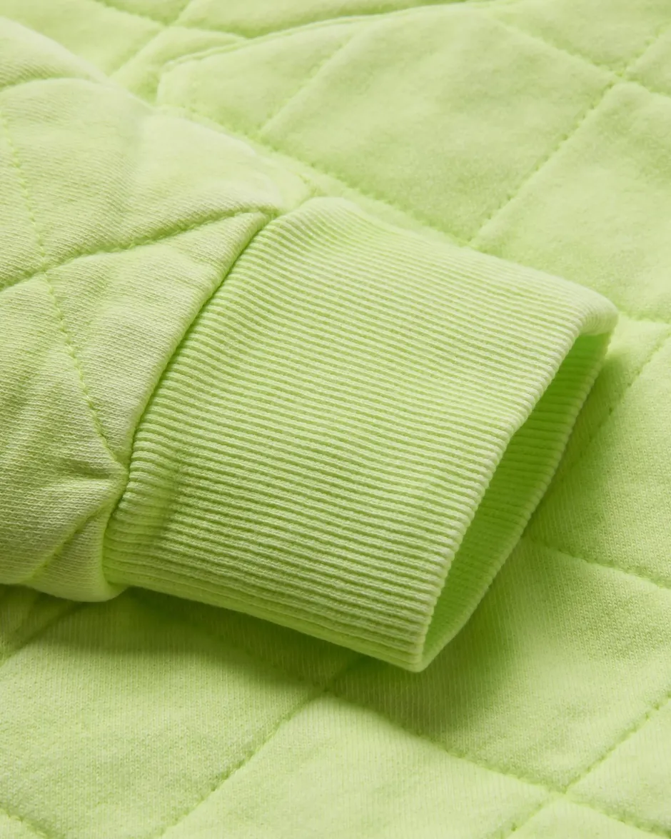 Hoodies & Sweatshirts>Passenger Clementine Recycled Quilted Popper Up Hoodie Lime Juice