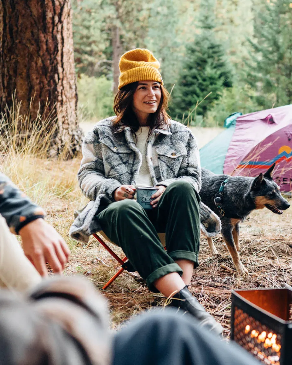 Fleece|Fleece>Passenger Cloudy Recycled Deep-Pile Sherpa Fleece Shirt Pistachio Check