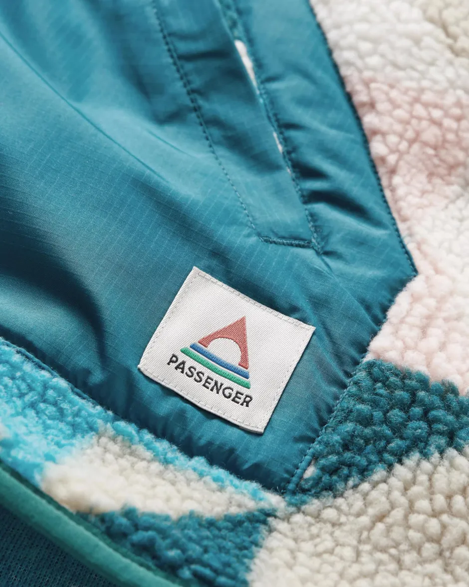 Fleece|Fleece>Passenger Clover Recycled Deep-Pile Sherpa Fleece Homespun Blue Sea