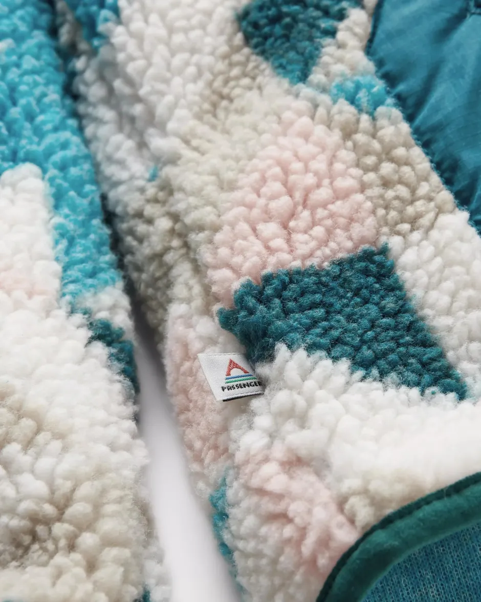 Fleece|Fleece>Passenger Clover Recycled Deep-Pile Sherpa Fleece Homespun Blue Sea