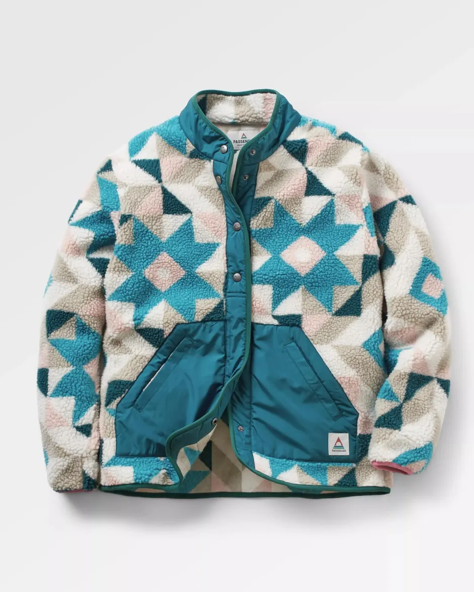 Fleece|Fleece>Passenger Clover Recycled Deep-Pile Sherpa Fleece Homespun Blue Sea