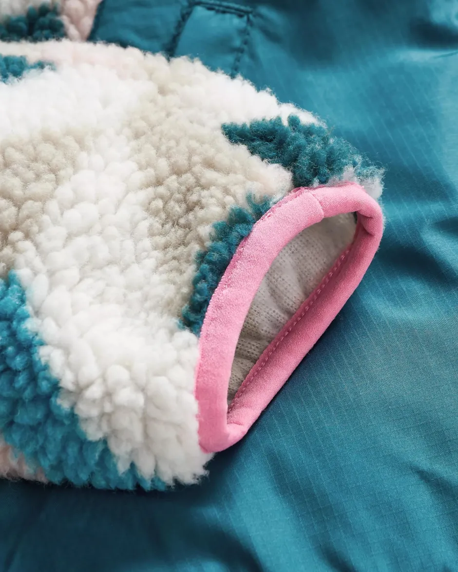 Fleece|Fleece>Passenger Clover Recycled Deep-Pile Sherpa Fleece Homespun Blue Sea