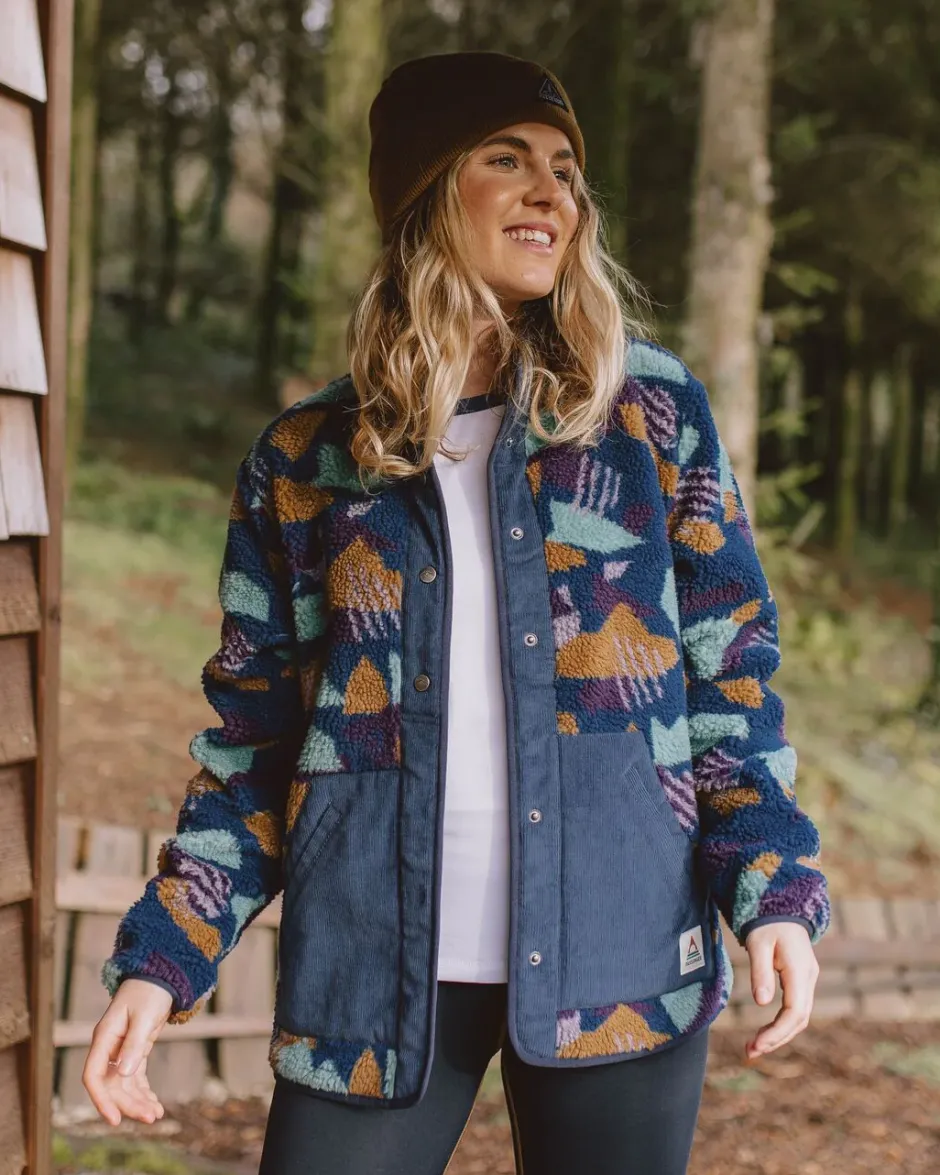 Fleece|Fleece>Passenger Clover Recycled Deep-Pile Sherpa Fleece Deep Blue Camo Pattern