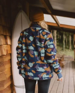 Fleece|Fleece>Passenger Clover Recycled Deep-Pile Sherpa Fleece Deep Blue Camo Pattern