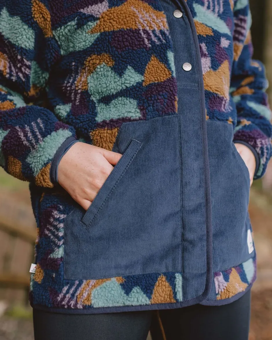 Fleece|Fleece>Passenger Clover Recycled Deep-Pile Sherpa Fleece Deep Blue Camo Pattern