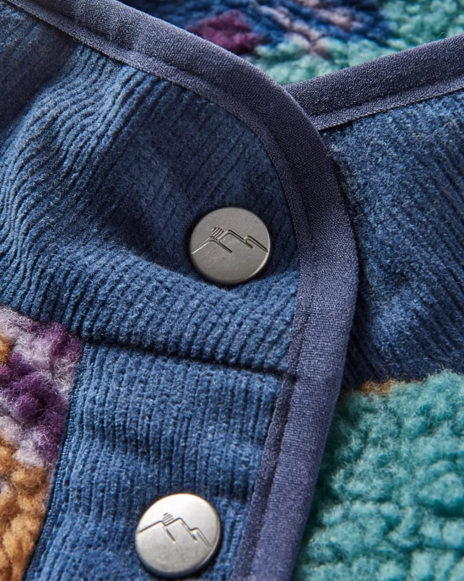 Fleece|Fleece>Passenger Clover Recycled Deep-Pile Sherpa Fleece Deep Blue Camo Pattern