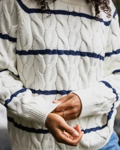 Knitwear|Women's Outlet>Passenger Comfort Organic Knitted Jumper Off White Stripe