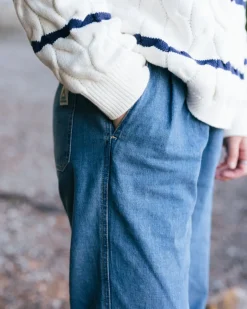 Dungarees & Pants|Women's Outlet>Passenger Compass Elasticated Waist Pants Washed Denim