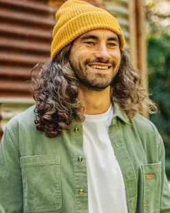Beanies|Beanies>Floris van Bommel Compass Recycled Acrylic Beanie Mustard Yellow
