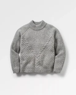 Knitwear|Women's Outlet>Passenger Cozy Cable Recycled Knitted Jumper Grey Marl