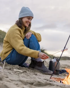 Knitwear|Women's Outlet>Passenger Cozy Cable Recycled Knitted Jumper Mustard Gold