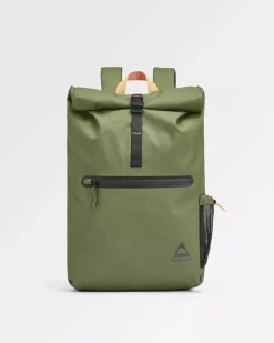 Backpacks & Bags|Backpacks & Bags>Floris van Bommel Crossing Roll Top Backpack True Black/ Khaki