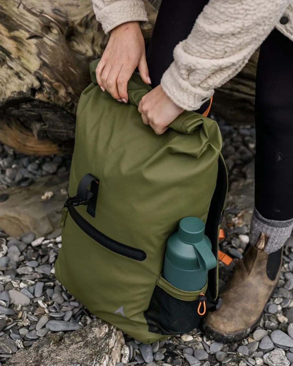Backpacks & Bags|Backpacks & Bags>Floris van Bommel Crossing Roll Top Backpack True Black/ Khaki