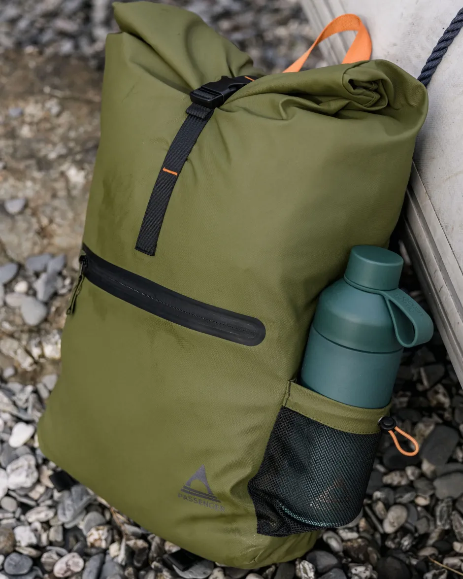 Backpacks & Bags|Backpacks & Bags>Floris van Bommel Crossing Roll Top Backpack True Black/ Khaki