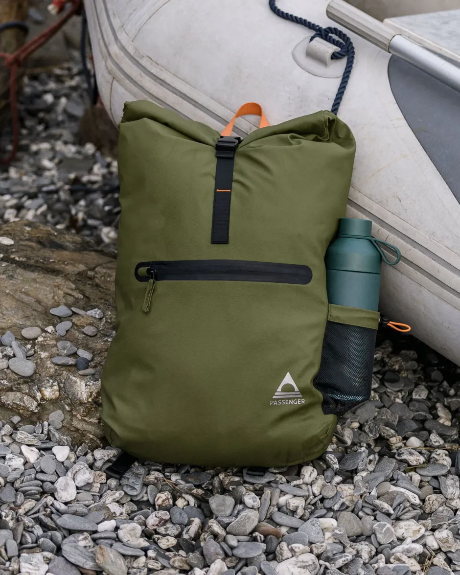 Backpacks & Bags|Backpacks & Bags>Floris van Bommel Crossing Roll Top Backpack True Black/ Khaki