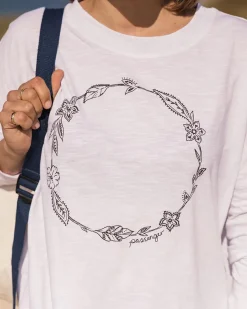 Tops & T-Shirts|Women's Outlet>Passenger Daisy Chain Recycled Cotton LS T-Shirt White