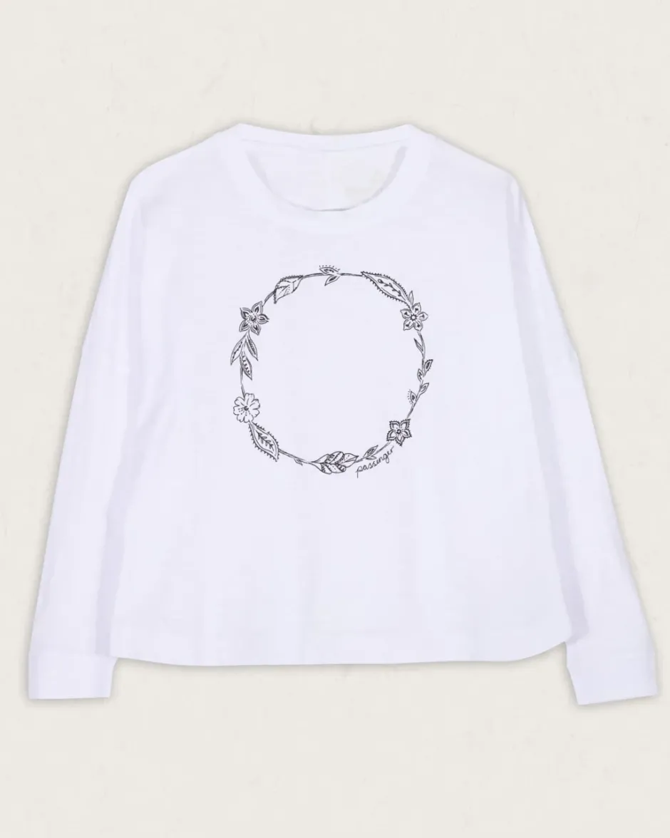 Tops & T-Shirts|Women's Outlet>Passenger Daisy Chain Recycled Cotton LS T-Shirt White