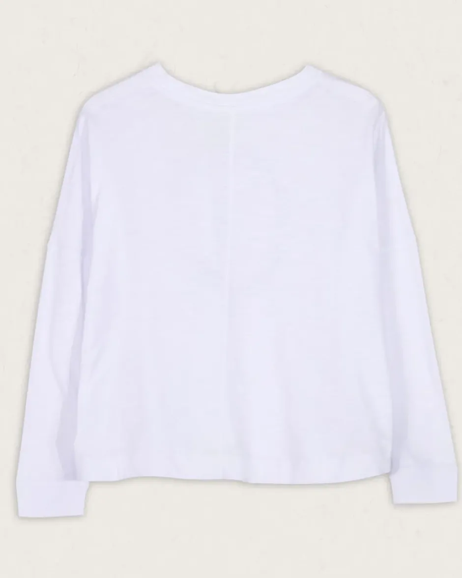 Tops & T-Shirts|Women's Outlet>Passenger Daisy Chain Recycled Cotton LS T-Shirt White