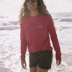 Tops & T-Shirts|Best Sellers>Passenger Dawn Recycled Cotton LS T-Shirt Earth Red