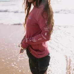 Tops & T-Shirts|Best Sellers>Passenger Dawn Recycled Cotton LS T-Shirt Earth Red