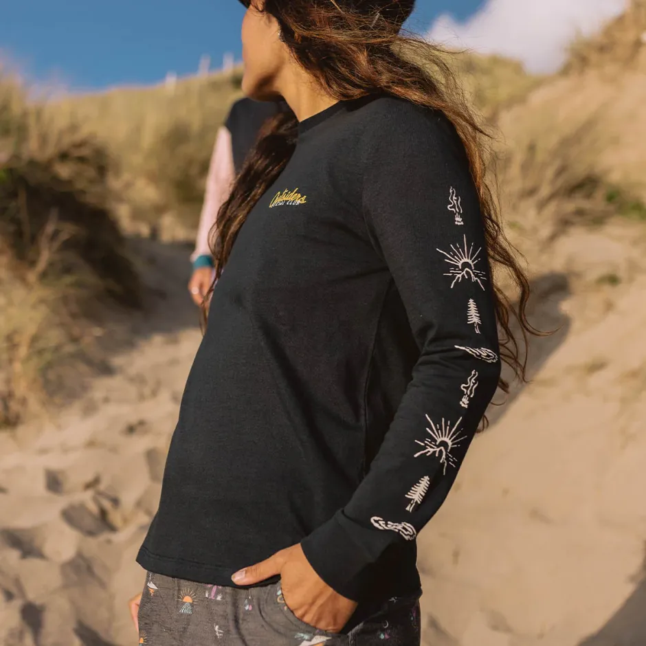 Tops & T-Shirts>Passenger Dawn Recycled Cotton LS T-Shirt Black