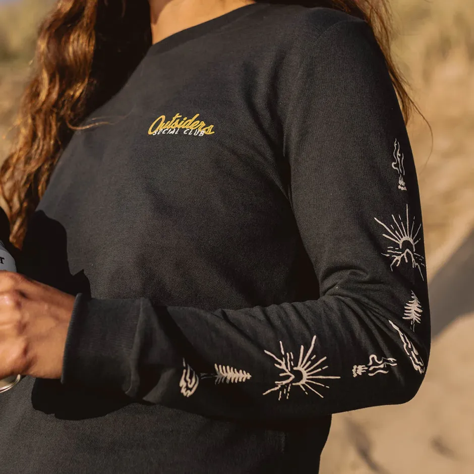 Tops & T-Shirts>Passenger Dawn Recycled Cotton LS T-Shirt Black