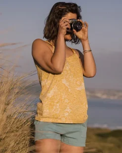 Tank Tops|Tops & T-Shirts>Passenger Dawny Recycled Cotton Tank Top Honey Floral