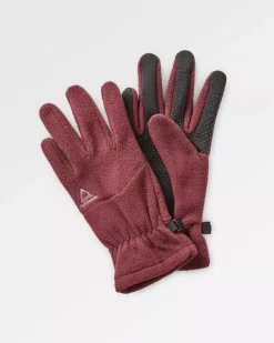 Gloves|Gloves>Floris van Bommel Daytrip Recycled Polar Fleece Touch Screen Gloves Wine