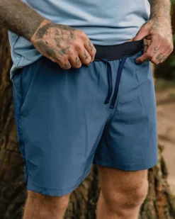 Shorts|Activewear>Floris van Bommel Descent Trail Recycled Shorts Dark Denim