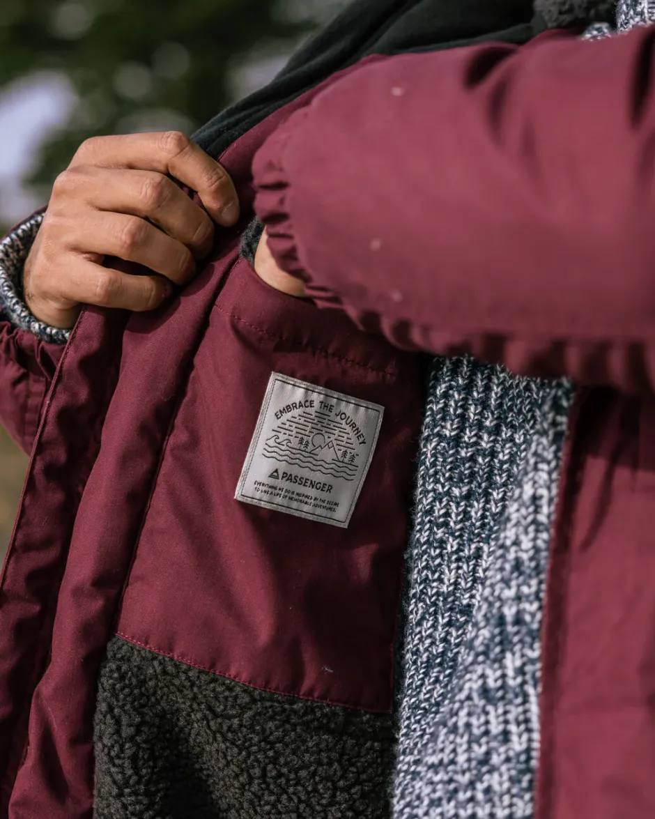 Men's Outlet|Men's>Passenger Discover Recycled Sherpa Lined Jacket Wine