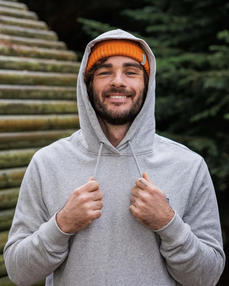 Hoodies & Sweatshirts|Men's Outlet>Passenger Distance Organic Cotton Hoodie Grey Marl