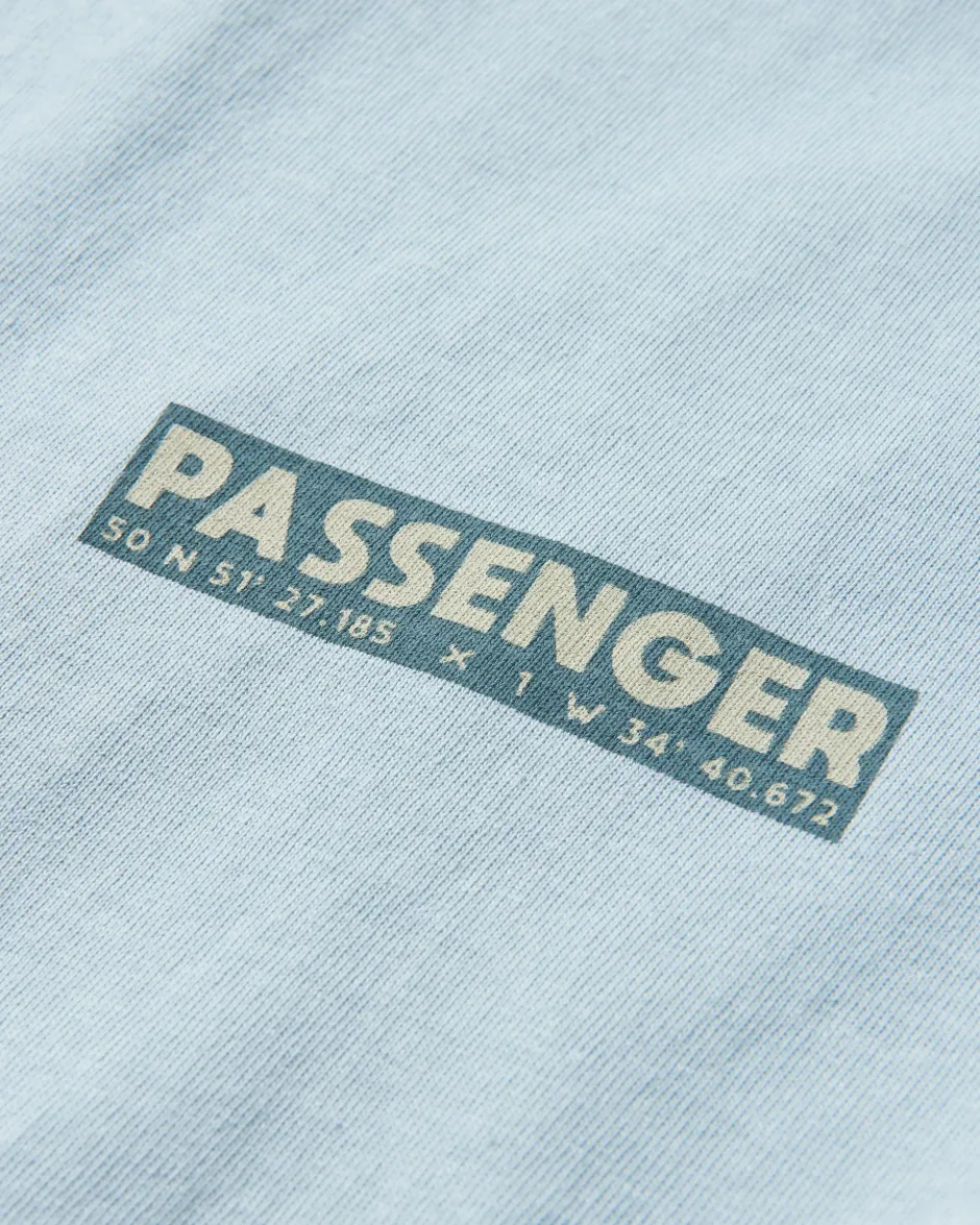 T-Shirts & Tank Tops>Passenger Distance Recycled Relaxed Fit T-Shirt Blue Fog