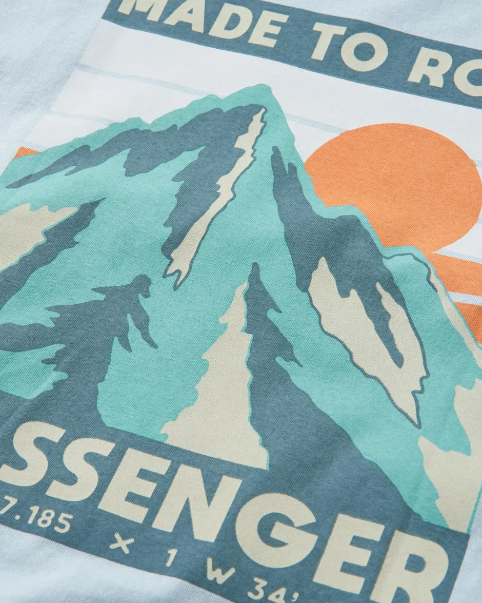 T-Shirts & Tank Tops>Passenger Distance Recycled Relaxed Fit T-Shirt Blue Fog
