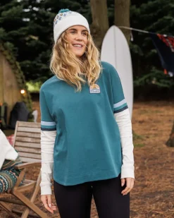 Tops & T-Shirts|Women's Outlet>Passenger Dream Organic Cotton Oversized LS T-Shirt Mediterranean