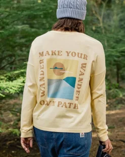 Tops & T-Shirts|Women's Outlet>Passenger Dreamer Recycled Cotton Ls T-Shirt Golden Haze