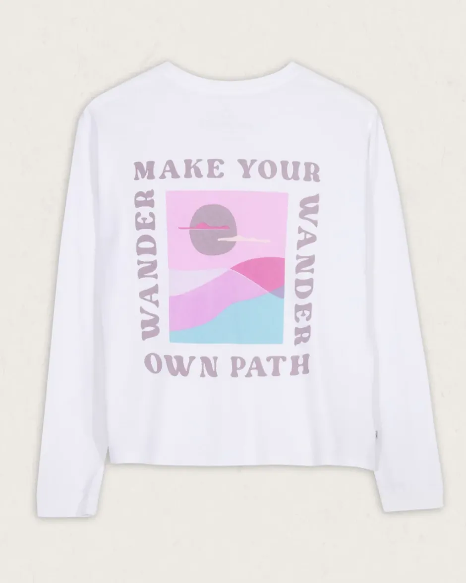 Tops & T-Shirts|Women's Outlet>Passenger Dreamer Recycled Cotton Ls T-Shirt White