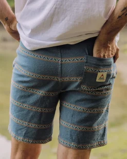 Shorts|Men's Outlet>Floris van Bommel Drifter Organic Cotton Jacquard Short Mediterranean Geo Stripe