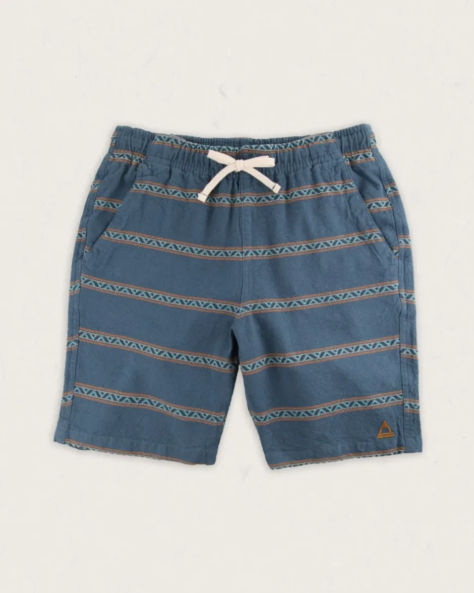 Shorts|Men's Outlet>Floris van Bommel Drifter Organic Cotton Jacquard Short Mediterranean Geo Stripe