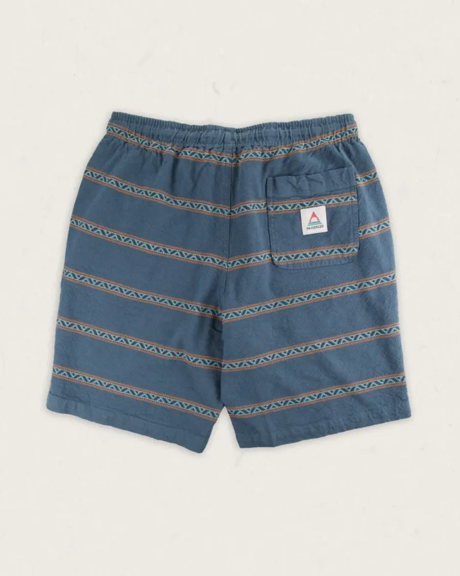 Shorts|Men's Outlet>Floris van Bommel Drifter Organic Cotton Jacquard Short Mediterranean Geo Stripe