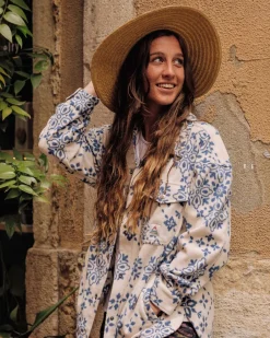 Shirts|Fleece>Passenger East Recycled Polar Oversized Shirt Large Tile Oatmeal