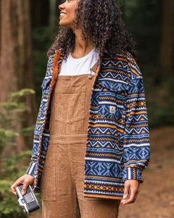 Shirts|Fleece>Passenger East Recycled Polar Oversized Shirt Homespun Stripe Navy