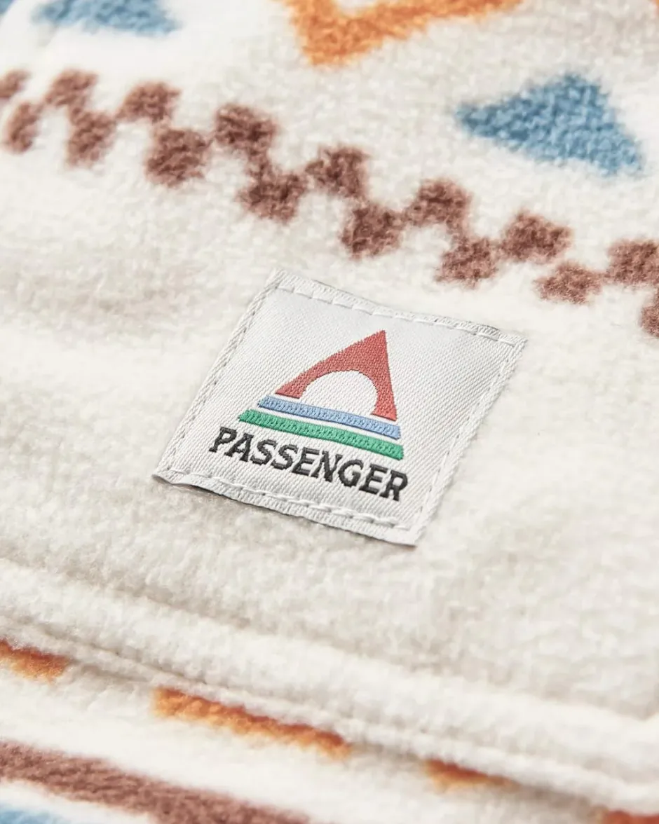 Shirts|Fleece>Passenger East Recycled Polar Oversized Shirt Homespun Stripe Sunrise Orange
