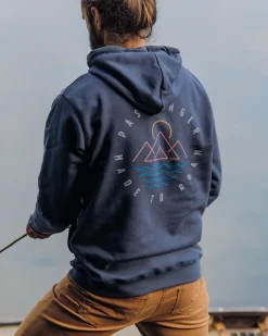 Hoodies & Sweatshirts|Best Sellers>Passenger Escapism Recycled Cotton Hoodie Dark Denim