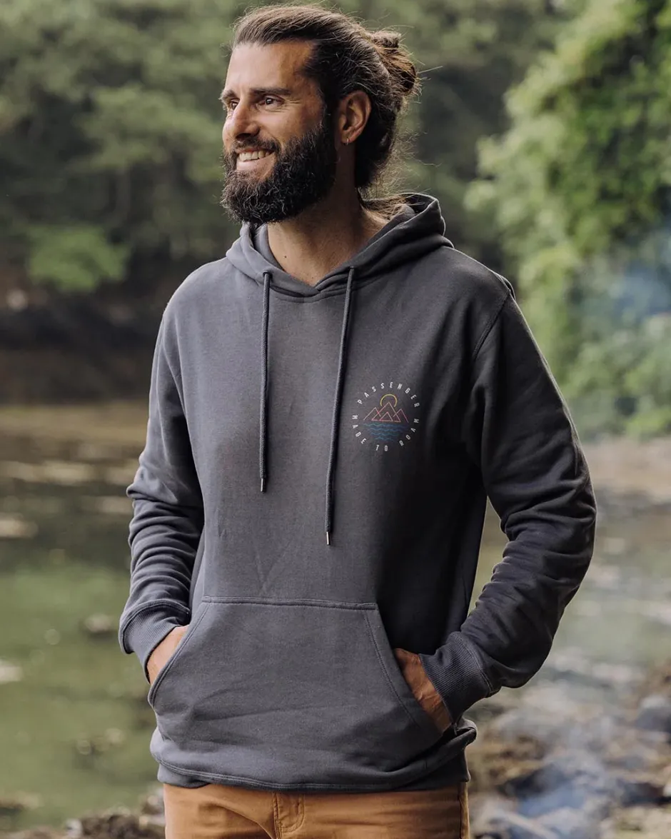 Hoodies & Sweatshirts|Best Sellers>Passenger Escapism Recycled Cotton Hoodie Faded Black