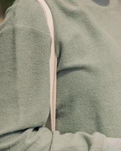 Hoodies & Sweatshirts|Women's Outlet>Passenger Fauna Organic Cotton Textured Sweatshirt Pistachio
