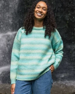 Knitwear|Women's Outlet>Passenger Fika Recycled Knitted Jumper Sea Blue Dip
