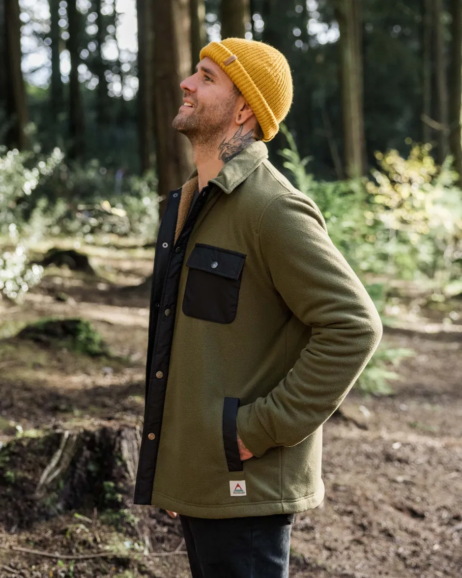 Shirts|Fleece>Passenger Firelight Sherpa Lined Overshirt Khaki